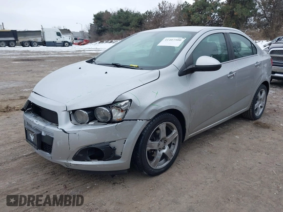 2014 Chevrolet Sonic LTZ with VIN 1G1JE5SB6E4218485, listed as a IAAI auction lot 41407500 with 93,588 mi miles. Bid and sale history available at carsss.com. Image 2.