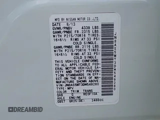 2013 Nissan Rogue S with VIN JN8AS5MT3DW549280, listed as a IAAI auction lot 41923318 with 145,264 mi miles and . Bid and sale history available at DreamBid. Image 9.