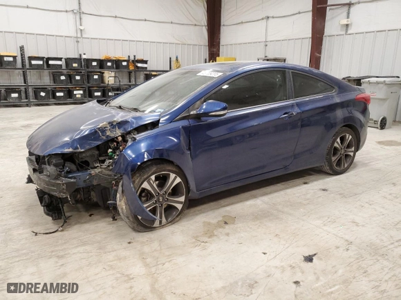 2013 Hyundai Elantra Coupe GS with VIN KMHDH6AEXDU006292, listed as a Copart auction lot 46709205 with 0 mi miles and Salvage Title. Bid and sale history available at carsss.com. Image 1.