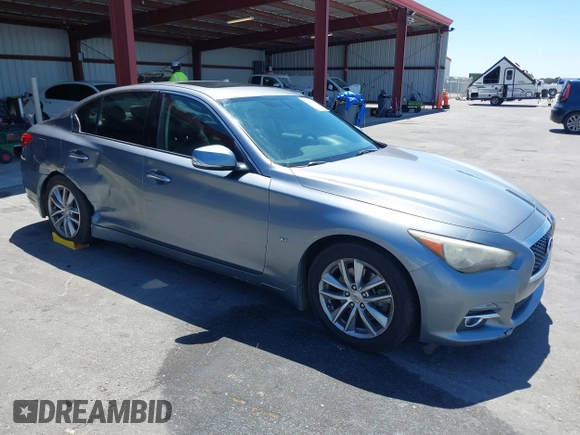 2014 Infiniti Q50 Premium with VIN JN1BV7AP0EM676949, listed as a IAAI auction lot 42684403 with 186,135 mi miles and . Bid and sale history available at DreamBid. Image 1.