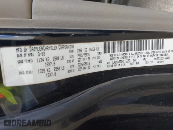 2004 Jeep Grand Cherokee Laredo с VIN 1J4GX48S14C156571, выставлен на аукционе IAAI как лот 42511342 с пробегом 222 371 миль миль и . История ставок и продаж доступна на DreamBid. Изображение 9.