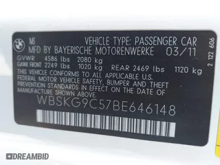 2011 BMW M3 with VIN WBSKG9C57BE646148, listed as a IAAI auction lot 41559675 with 90,333 mi miles. Bid and sale history available at carsss.com. Image 9.