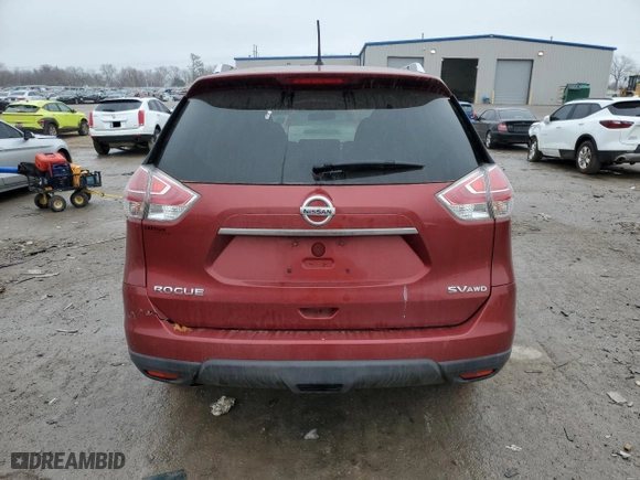2016 Nissan Rogue SV with VIN KNMAT2MV6GP655049, listed as a Copart auction lot 43821535 with 140,422 mi miles and Salvage Title. Bid and sale history available at carsss.com. Image 6.