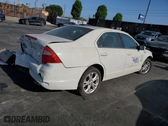 2012 Ford Fusion SE with VIN 3FAHP0HA7CR174234, listed as a Copart auction lot 61493185 with Not provided miles and Clean title. Bid and sale history available at DreamBid. Image 3.