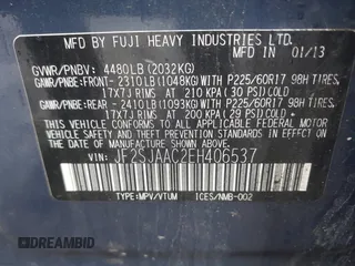 2014 Subaru Forester 2.5i with VIN JF2SJAAC2EH406537, listed as a IAAI auction lot 42241755 with 179,743 mi miles and . Bid and sale history available at DreamBid. Image 9.