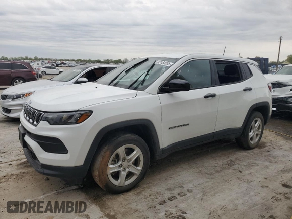 2023 Jeep Compass Sport z VIN 3C4NJDAN0PT569903, wystawiony jako Copart lot #53154035 z przebiegiem 30 060 mil mil oraz Szkoda całkowita • Salvage title. Historia ofert i sprzedaży dostępna na DreamBid. Obrazek 1.
