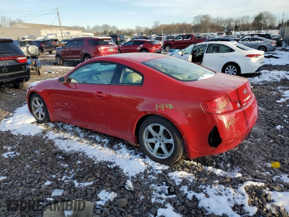 2005 Infiniti G35 Coupe with VIN JNKCV54E35M409366, listed as a Copart auction lot 84870134 with 100,828 mi miles and Salvage Title. Bid and sale history available at carsss.com. Image 2.