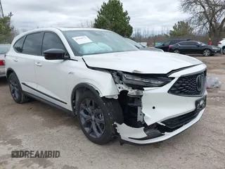 2023 Acura MDX w/A-Spec Package z VIN 5J8YE1H00PL030513, wystawiony jako IAAI lot #41938175 z przebiegiem 25 689 mil mil oraz . Historia ofert i sprzedaży dostępna na DreamBid. Obrazek 1.