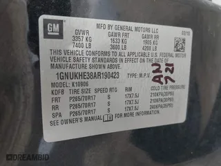 2010 Chevrolet Suburban Commercial with VIN 1GNUKHE38AR190423, listed as a IAAI auction lot 41361377 with 215,187 mi miles. Bid and sale history available at carsss.com. Image 9.