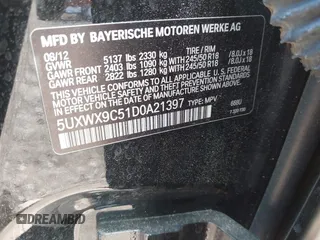 2013 BMW X3 xDrive28i with VIN 5UXWX9C51D0A21397, listed as a IAAI auction lot 41920794 with 158,593 mi miles. Bid and sale history available at carsss.com. Image 9.