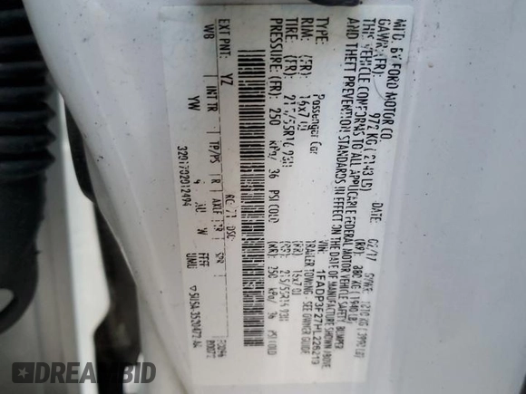 2017 Ford Focus SE with VIN 1FADP3F27HL226219, listed as a Copart auction lot 83667754 with 124,026 mi miles and Salvage Title. Bid and sale history available at carsss.com. Image 13.