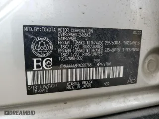 2023 Toyota bZ4X XLE with VIN JTMAAAAA8PA020788, listed as a Copart auction lot 52900874 with 0 mi miles and Salvage Title. Bid and sale history available at carsss.com. Image 13.