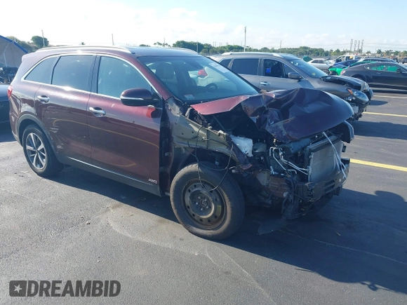 2019 Kia Sorento EX with VIN 5XYPHDA5XKG537867, listed as a IAAI auction lot 42290124 with 44,037 mi miles and . Bid and sale history available at DreamBid. Image 1.