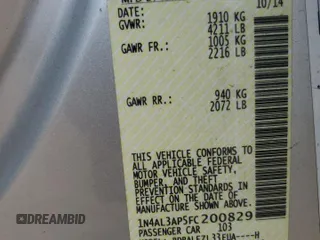 2015 Nissan Altima SV z VIN 1N4AL3AP5FC200829, wystawiony jako Copart lot #50827025 z przebiegiem 135 931 mil mil oraz Czysty tytuł • Clean title. Historia ofert i sprzedaży dostępna na DreamBid. Obrazek 12.