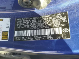 2017 Toyota Prius Two z VIN JTDKBRFU0H3055303, wystawiony jako Copart lot #56667295 z przebiegiem 106 515 mil mil oraz Szkoda całkowita • Salvage title. Historia ofert i sprzedaży dostępna na DreamBid. Obrazek 12.