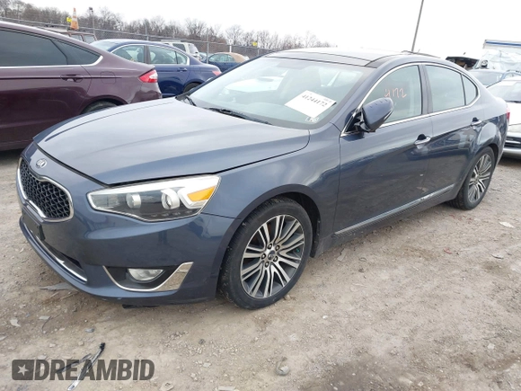 2014 Kia Cadenza Premium with VIN KNALN4D74E5125829, listed as a IAAI auction lot 41244172 with 167,617 mi miles. Bid and sale history available at carsss.com. Image 2.