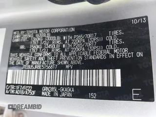 2014 Toyota 4Runner Limited with VIN JTEBU5JR8E5156817, listed as a IAAI auction lot 40787985 with Not Provided miles and . Bid and sale history available at DreamBid. Image 9.