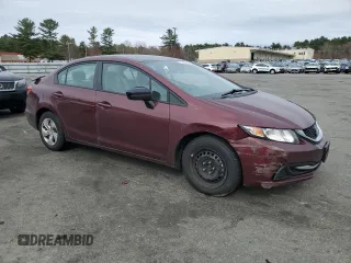 2014 Honda Civic Sedan LX with VIN 2HGFB2F5XEH500349, listed as a Copart auction lot 54086745 with 75,247 mi miles and Salvage Title. Bid and sale history available at carsss.com. Image 4.
