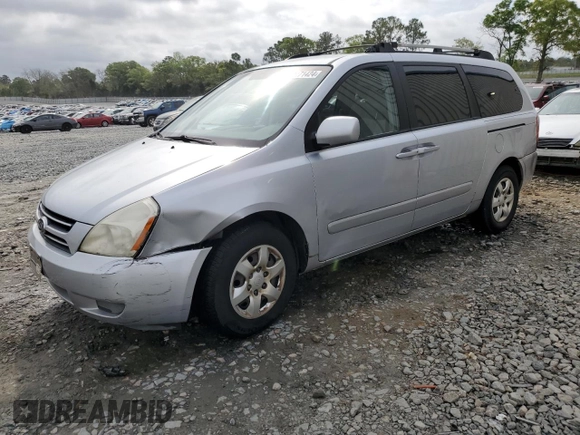 2006 Kia Sedona LX with VIN KNDMB233X66086517, listed as a Copart auction lot 49171424 with 167,999 mi miles and Salvage Title. Bid and sale history available at carsss.com. Image 1.
