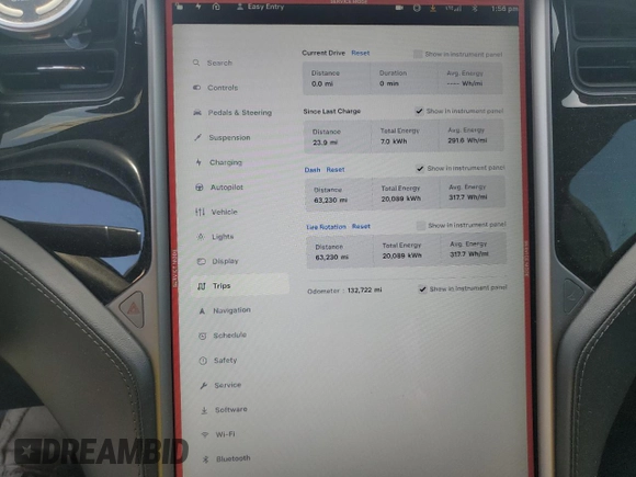2018 Tesla Model S 75D with VIN 5YJSA1E29JF281143, listed as a Copart auction lot 54208145 with 132,722 mi miles and Salvage title. Bid and sale history available at DreamBid. Image 9.