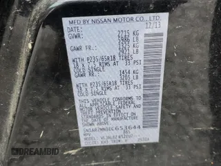 2014 Nissan Pathfinder Platinum z VIN 5N1AR2MN1EC653644, wystawiony jako Copart lot #59390615 z przebiegiem 138 016 mil mil oraz Czysty tytuł • Clean title. Historia ofert i sprzedaży dostępna na DreamBid. Obrazek 13.
