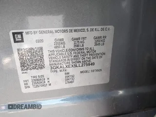 2020 GMC Terrain Denali with VIN 3GKALXEX5LL275949, listed as a IAAI auction lot 42762067 with 48,138 mi miles and . Bid and sale history available at DreamBid. Image 9.
