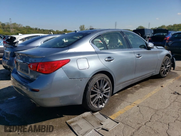2016 Infiniti Q50 Red Sport 400 with VIN JN1FV7AR2GM451406, listed as a Copart auction lot 72990594 with Not Provided miles and Salvage Title. Bid and sale history available at DreamBid. Image 3.