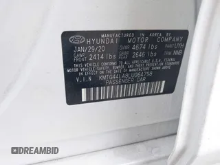 2020 Genesis G70 2.0T z VIN KMTG44LA8LU064798, wystawiony jako IAAI lot #41878098 z przebiegiem 57 995 mil mil oraz . Historia ofert i sprzedaży dostępna na DreamBid. Obrazek 9.