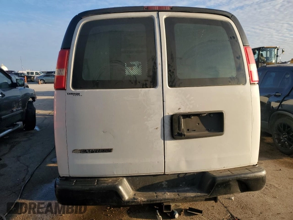 2019 Chevrolet Express Cargo Van with VIN 1GCWGBFP3K1224883, listed as a Copart auction lot 87595485 with 0 mi miles and Salvage Title. Bid and sale history available at carsss.com. Image 6.