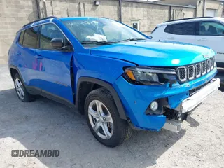 2024 Jeep Compass Latitude with VIN 3C4NJDBNXRT603931, listed as a IAAI auction lot 41987051 with 24,436 mi miles. Bid and sale history available at carsss.com. Image 1.