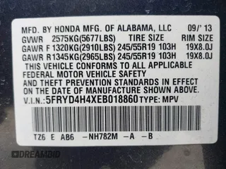 2014 Acura MDX Technology z VIN 5FRYD4H4XEB018860, wystawiony jako IAAI lot #42051713 z przebiegiem 154 690 mil mil oraz . Historia ofert i sprzedaży dostępna na DreamBid. Obrazek 9.