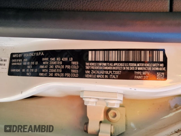 2020 Jeep Renegade Altitude z VIN ZACNJAB19LPL72057, wystawiony jako Copart lot #41449755 z przebiegiem 61 233 mil mil oraz Szkoda całkowita • Salvage title. Historia ofert i sprzedaży dostępna na DreamBid. Obrazek 13.