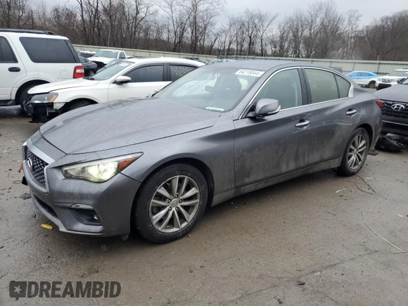 2021 Infiniti Q50 Pure z VIN JN1EV7AR2MM754239, wystawiony jako Copart lot #84278044 z przebiegiem 72 490 mil mil oraz Szkoda całkowita • Salvage title. Historia ofert i sprzedaży dostępna na DreamBid. Obrazek 1.