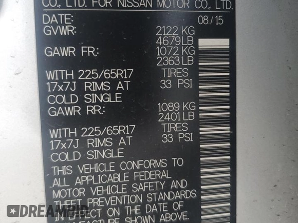 2015 Nissan Rogue S with VIN KNMAT2MV1FP591596, listed as a Copart auction lot 46546605 with 109,497 mi miles and Salvage Title. Bid and sale history available at carsss.com. Image 16.