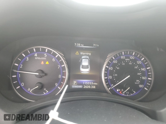 2014 Infiniti Q50 Sport with VIN JN1BV7AR7EM689554, listed as a Copart auction lot 52575755 with 115,553 mi miles and Salvage Title. Bid and sale history available at carsss.com. Image 9.