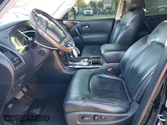 2012 Infiniti QX56 7-passenger with VIN JN8AZ2NE5C9021604, listed as a Copart auction lot 80391754 with 169,913 mi miles and Clean Title. Bid and sale history available at carsss.com. Image 7.