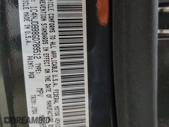2016 Jeep Compass Sport with VIN 1C4NJDBB8GD789512, listed as a Copart auction lot 51982485 with 147,796 mi miles and Non repairable. Bid and sale history available at DreamBid. Image 13.