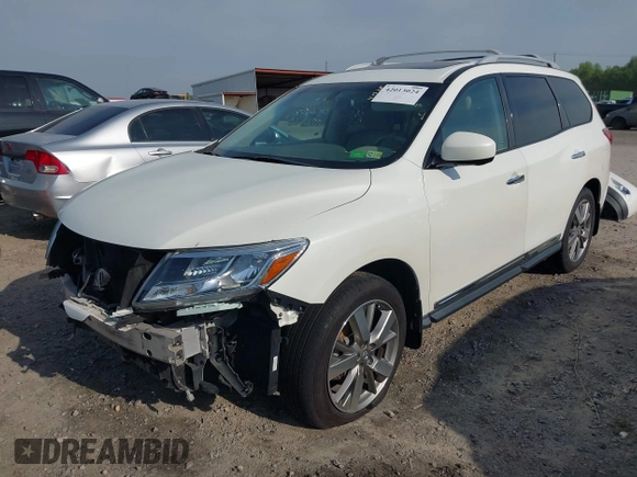 2015 Nissan Pathfinder Platinum with VIN 5N1AR2MN3FC641223, listed as a IAAI auction lot 42013024 with 148,673 mi miles and . Bid and sale history available at DreamBid. Image 19.