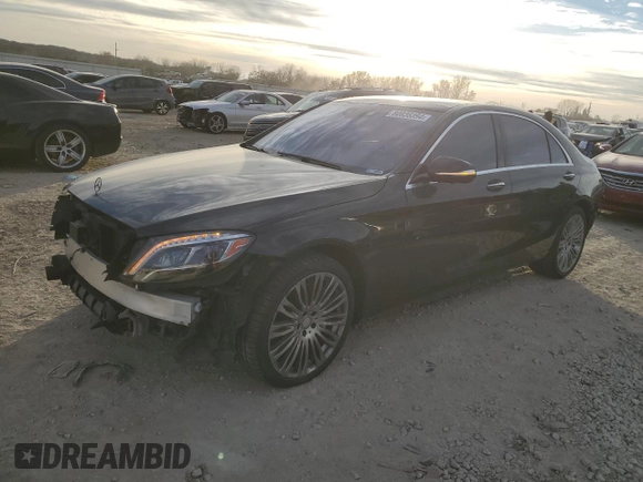2015 Mercedes-Benz S-Class S 550 with VIN WDDUG8FB8FA085909, listed as a Copart auction lot 80838394 with 62,601 mi miles and Salvage Title. Bid and sale history available at carsss.com. Image 1.