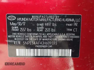 2018 Hyundai Sonata SEL with VIN 5NPE34AF4JH609393, listed as a IAAI auction lot 41915342 with 87,467 mi miles and . Bid and sale history available at DreamBid. Image 9.