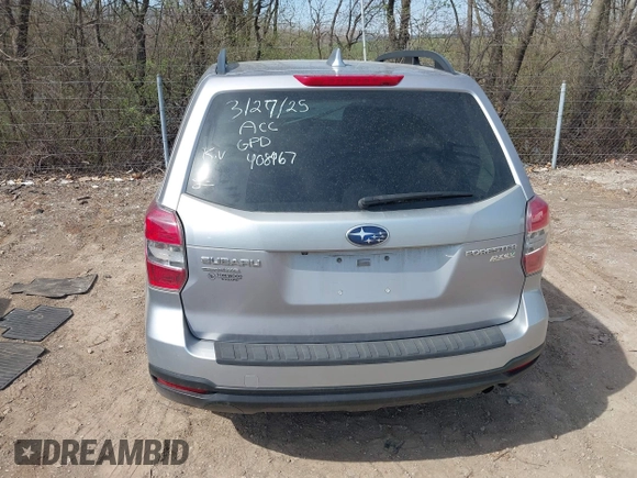 2016 Subaru Forester 2.5i Premium with VIN JF2SJADC8GH408467, listed as a IAAI auction lot 41910013 with 172,050 mi miles. Bid and sale history available at carsss.com. Image 16.