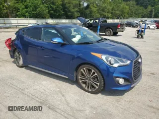 2016 Hyundai Veloster Turbo with VIN KMHTC6AE3GU278777, listed as a Copart auction lot 64387313 with 95,982 mi miles and Salvage Title. Bid and sale history available at carsss.com. Image 4.