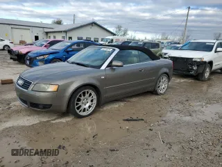 2005 Audi A4 1.8T with VIN WAUBC48H85K021690, listed as a Copart auction lot 80218614 with 107,593 mi miles and Salvage Title. Bid and sale history available at carsss.com. Image 1.