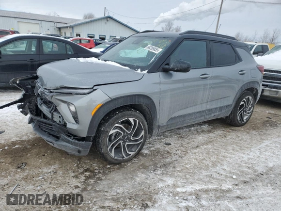 2025 Chevrolet TrailBlazer RS with VIN KL79MTSL9SB035855, listed as a Copart auction lot 88289855 with 3,389 mi miles and Salvage Title. Bid and sale history available at carsss.com. Image 1.