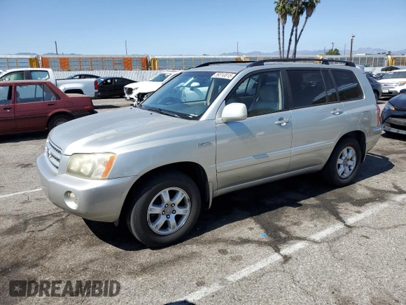 2003 Toyota Highlander z VIN JTEGF21A630108736, wystawiony jako Copart lot #59310815 z przebiegiem 128 376 mil mil oraz Czysty tytuł • Clean title. Historia ofert i sprzedaży dostępna na DreamBid. Obrazek 1.