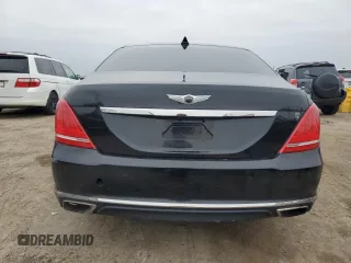 2017 Genesis G90 3.3T Premium with VIN KMHG34JA9HU025421, listed as a Copart auction lot 81075664 with 99,443 mi miles and Salvage Title. Bid and sale history available at carsss.com. Image 6.