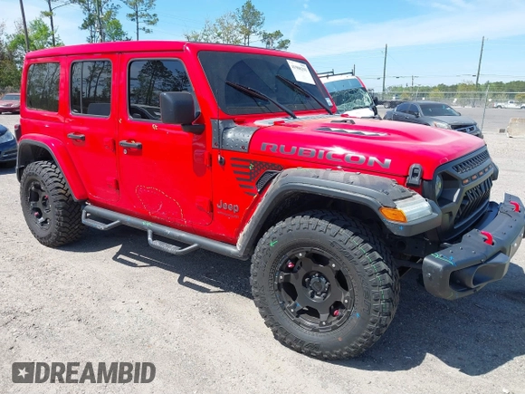 2020 Jeep Wrangler Unlimited Rubicon with VIN 1C4HJXFG9LW106607, listed as a IAAI auction lot 41908295 with 71,083 mi miles and . Bid and sale history available at DreamBid. Image 6.