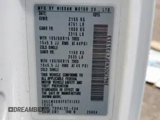 2015 Nissan NV200 SV with VIN 3N6CM0KN3FK731353, listed as a Copart auction lot 59541185 with 314,977 mi miles and Salvage title. Bid and sale history available at DreamBid. Image 13.
