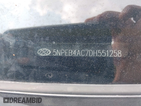 2013 Hyundai Sonata GLS z VIN 5NPEB4AC7DH551258, wystawiony jako IAAI lot #39504398 z przebiegiem 177 552 mil mil oraz . Historia ofert i sprzedaży dostępna na DreamBid. Obrazek 9.