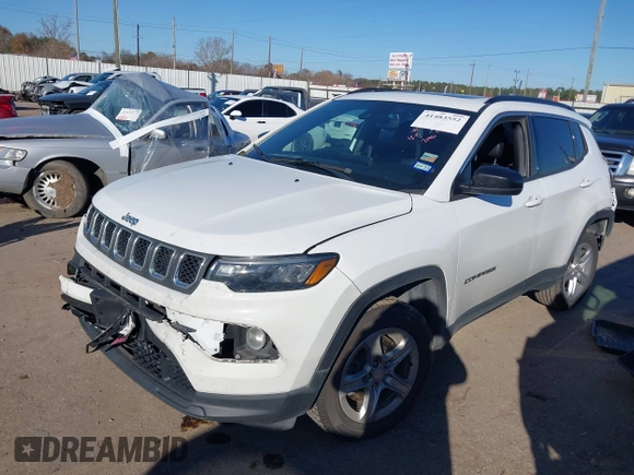 2023 Jeep Compass Latitude with VIN 3C4NJDBN9PT506040, listed as a IAAI auction lot 41483552 with 24,009 mi miles and . Bid and sale history available at DreamBid. Image 17.